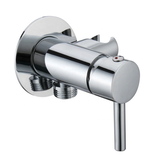 Double handle three-way faucet angle valve for bathroom