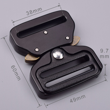 38mm Heavy Duty 300KG Steel Tactical Military Black Electrophoresis Cobra Belt Buckle For Military