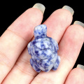 Sodalite 1.0Inch Turtle Ornament Handmade Craved Animal Figurine Tortoise Sculpture for Home Decoration