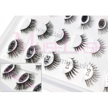 2016 High quality 100% Real Mink fur Eyelash Strip false lashes with custom private label package