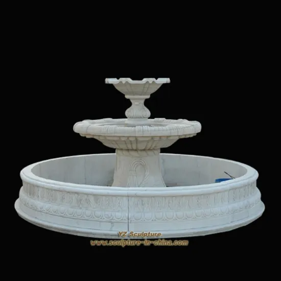 Tiered HuNan White Marble Fountains FTN-B027