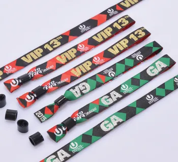 ECO-friendly custom festival fabric woven wristbands for wedding souvenir