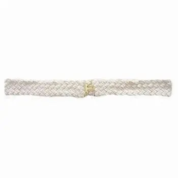 Women's fabric belt, cream color, nice shiny buckle