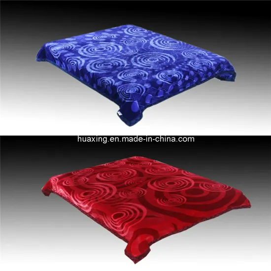 High Quality 100% Polyester Raschel Blanket