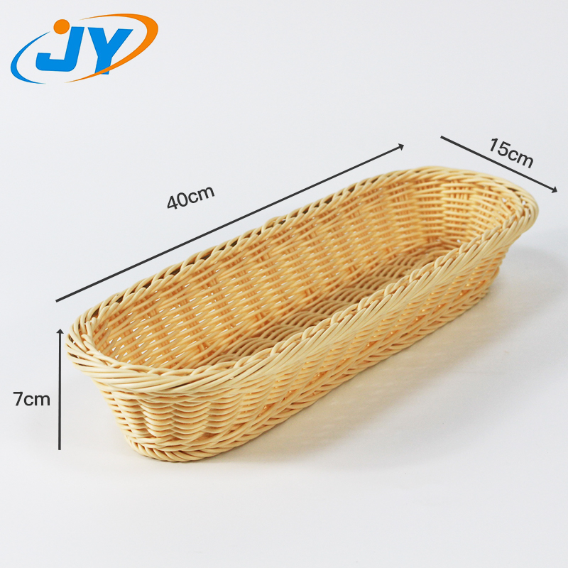 handweaved PP Rattan French long-bread Basket