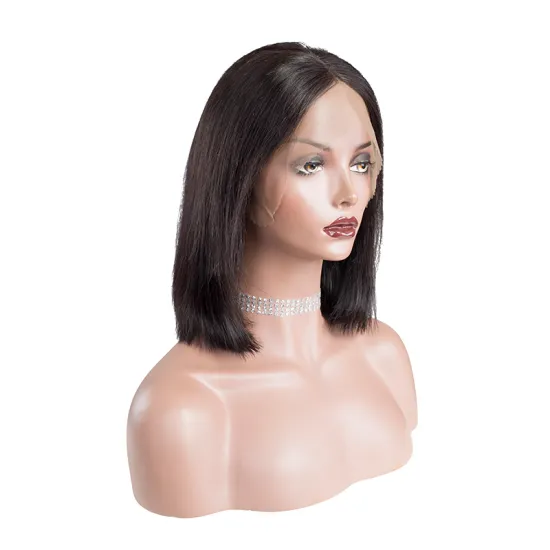 10a 12a bob wigs with bangs brazilian virgin human hair short bob straight hair wigs 150 density human hair lace front wigs