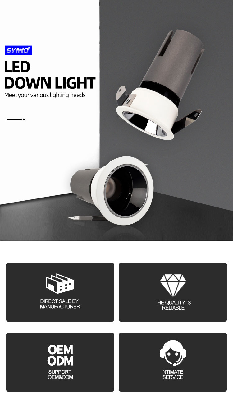 3w 5w 7w downlight details from synno lighting