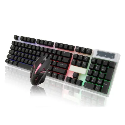 Gamer Keyboard and Mouse Combo: 104-Key Mechanical Keyboard and USB Wired Mouse Set