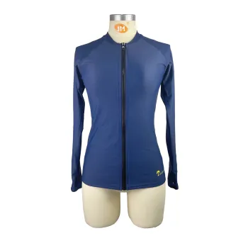 Jonathan Swim Long Sleeve Rash Guard with Full Zipper: Navy Surfing Swimsuit Offering UV Protection