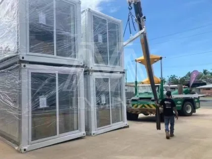 foldable two-story prefabricated expandable container house