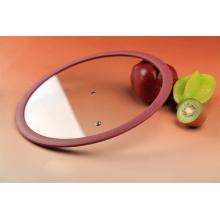 Couvercle en verre en silicone rond de 32 cm rose