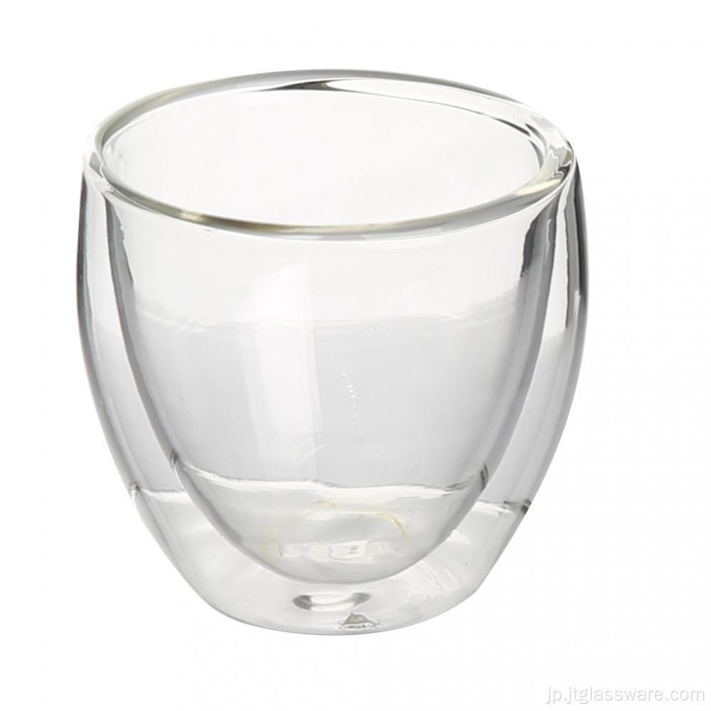 二重壁ホウケイ酸ガラスカップ透明ガラスカップ