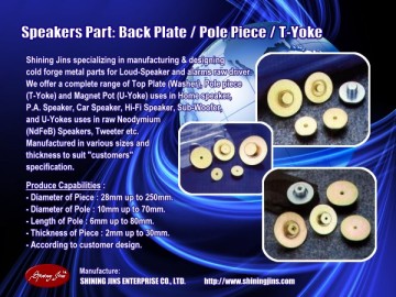 ,Speaker parts: Back Plate and Pot Yokes made in Taiwan