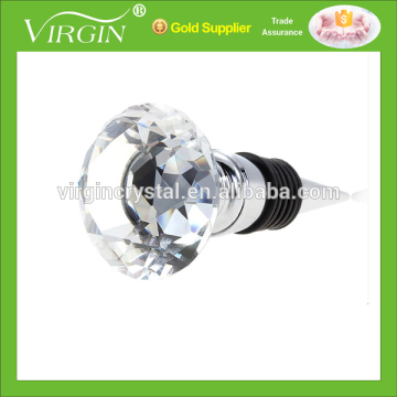 Wholesale diamond shape crystal wine bottle stopper for wedding favors gifts