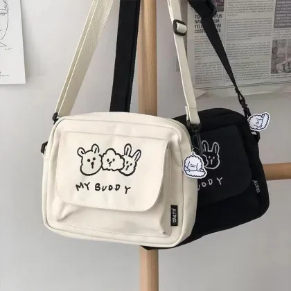 Korean Casual Cute White Shoulder Bag