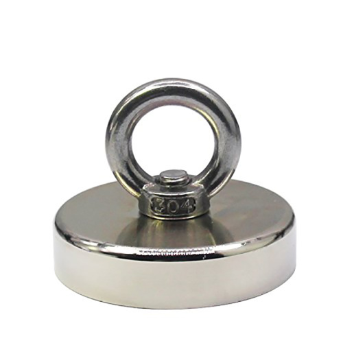 Searching Magnets F200*2 Strong Neodymium Pot Magnet With Eyebolt For Fishing Manufactory