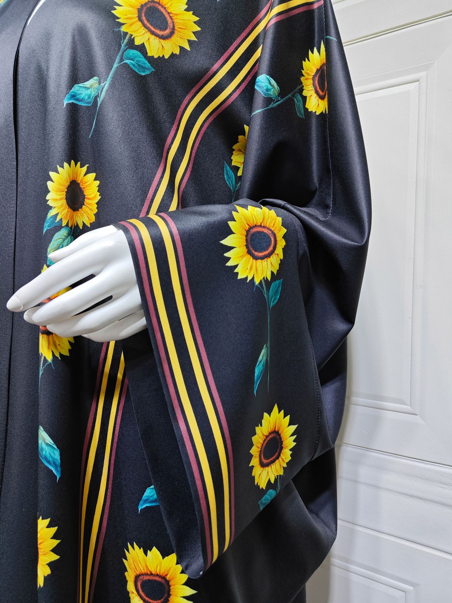 Sunflower Print Abaya Hijab Set MQ254 (7)