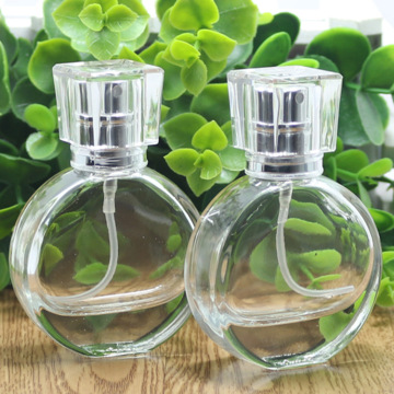 25ml clear Round perfume glass spray bottle beauty cosmetics glass jar