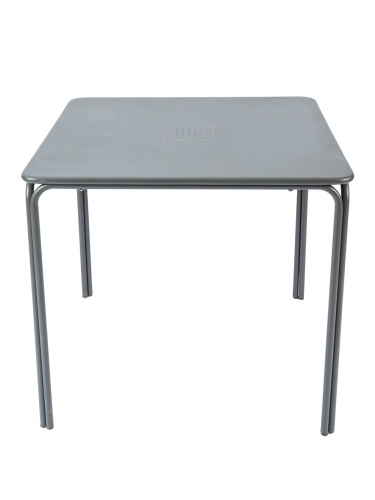 Table carrée en métal 80 cm avec plateau à motifs