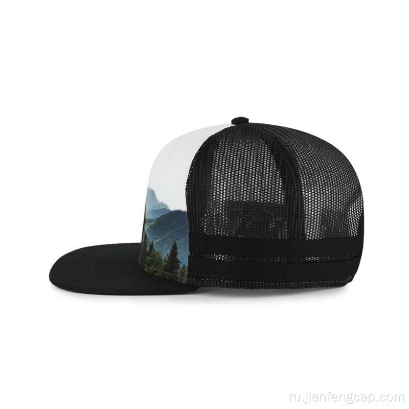 сублимационная шляпа Snapback с нашивкой из полиуретана с тисненым логотипом