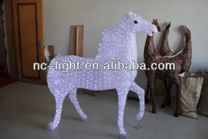3D LED christmas acrylic horse motif light