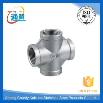1/4" stainless steel pipe cross four ways fittings