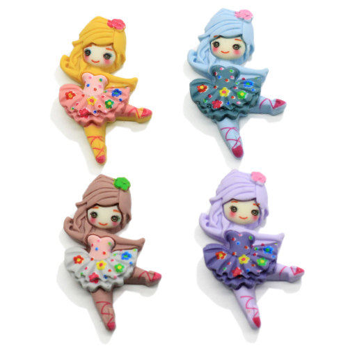 Cute Resin Flat Back Dancing Girls Shape Cartoon Style Kawaii Crafts Slime Making Accessories Charms for Baby Kids Craft DIY