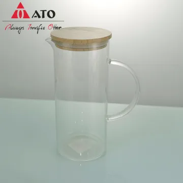 Wholesale borosilicate glass water kettle with bamboo lid