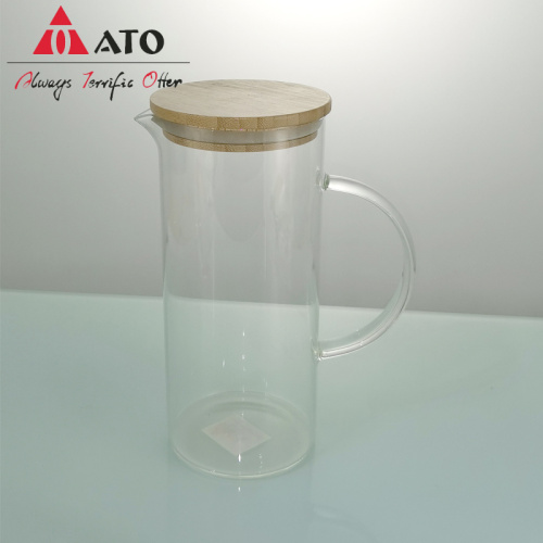 Bollitore d'acqua in vetro borosilicato all'ingrosso con coperchio di bambù