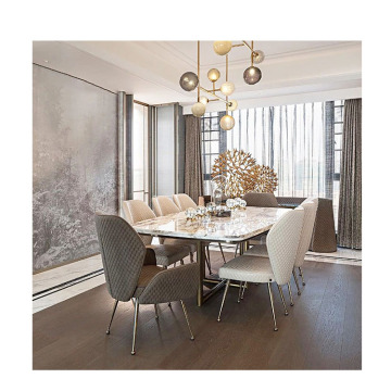 20MM Thick Luxury White Scandinavian Marble Top Dining Table