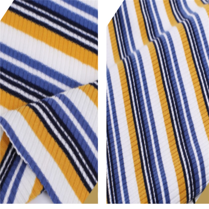 Colorful Polyester Spandex Rib Knitting Jersey Fabrics (2)