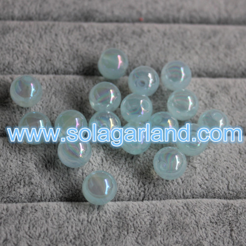 10-16MM Acrylic Translucent Round AB Finished Jelly Beads Spacer Gumball Beads Charms