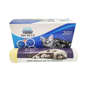 Custom Heavy Duty Plastic Drawstring Cat Litter Tray Liners - Disposable Pet Waste Bags