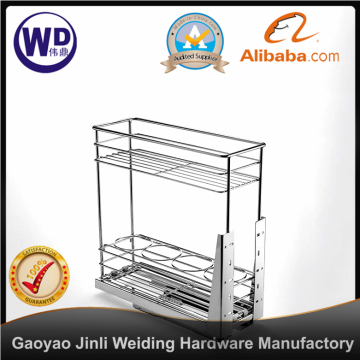 under cabinet pull-out basket with track 2 layer cabinet basket