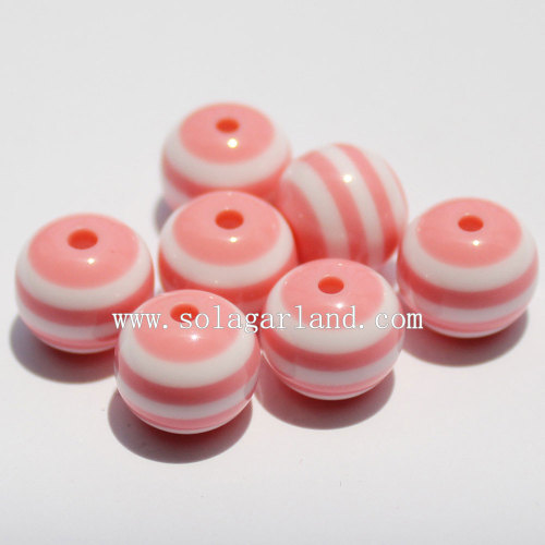 Round Shaped Zebra Striped Resin Beads Jewelry Charm