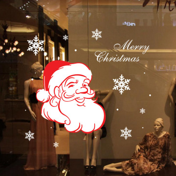 Merry Christmas Santa Claus Wall Sticker Wall Decal for Home Decor Red Black White
