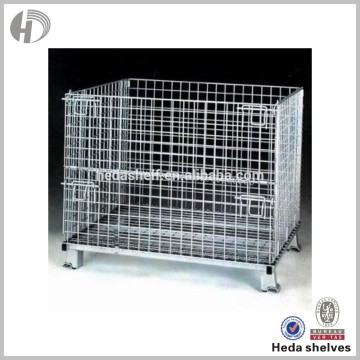 Warehouse Logistic Foldable Wire Basket with lid