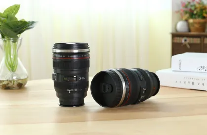 novelty creative plastic household cup in SLR camera shape lens mug