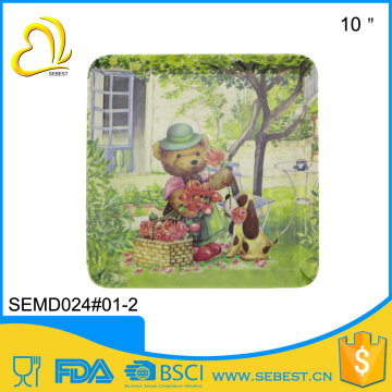 Factory direct sale melamine dinnerware square plastic trays