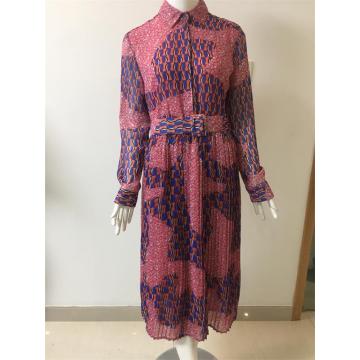 Printed Chiffon Dress Waist Belt