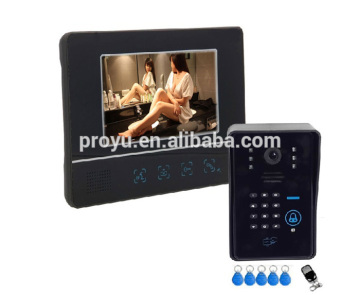 2015 7" color screen wired ID card unlock video door phone with remote door release PY-811MJIDS11