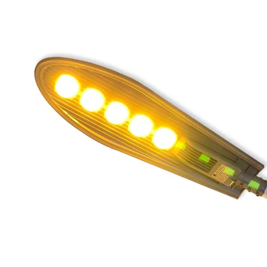 High Lumen Waterproof LED Streetlights: Solar-Powered Yellow/Golden Light Options (100W-180W)