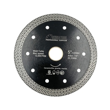 SHDIATOOL 5 inch Mesh Turbo Diamond Circular Saw Blades for Ceramic, Granite, Marble