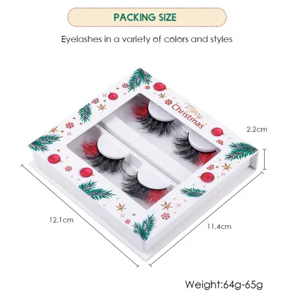 Halloween Christmas Glitter Lashes - 2 Pairs Exaggerated DIY Dramatic Eyelashes for Party