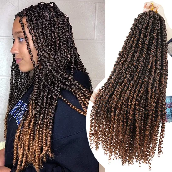 Passion Twist Crochet Hair Ombre Colored Pre Twisted Passion Twist jamaican bounce Synthetic Braiding Hair