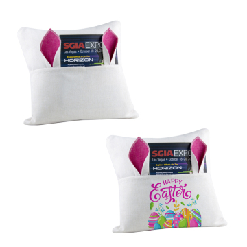 Subbank Wholesale 16x16 White Blank Linen Sublimation Easter Bunny Ear Pillowcase