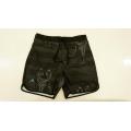 Striped men's beach shorts with tiger print