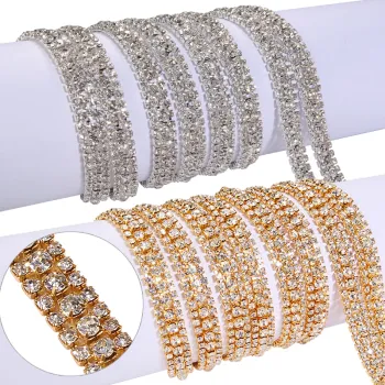 QIAO 1Yard Rhinestone Trimming Chain for Dresses & Decorations