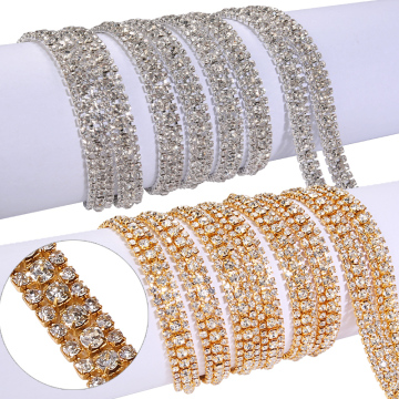 QIAO 1Yard Rhinestone Trimming Chain for Dresses & Decorations