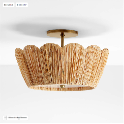 Raffia Flush Mount Kids Ceiling Light